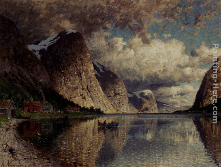 Adelsteen Normann A Cloudy Day On A Fjord